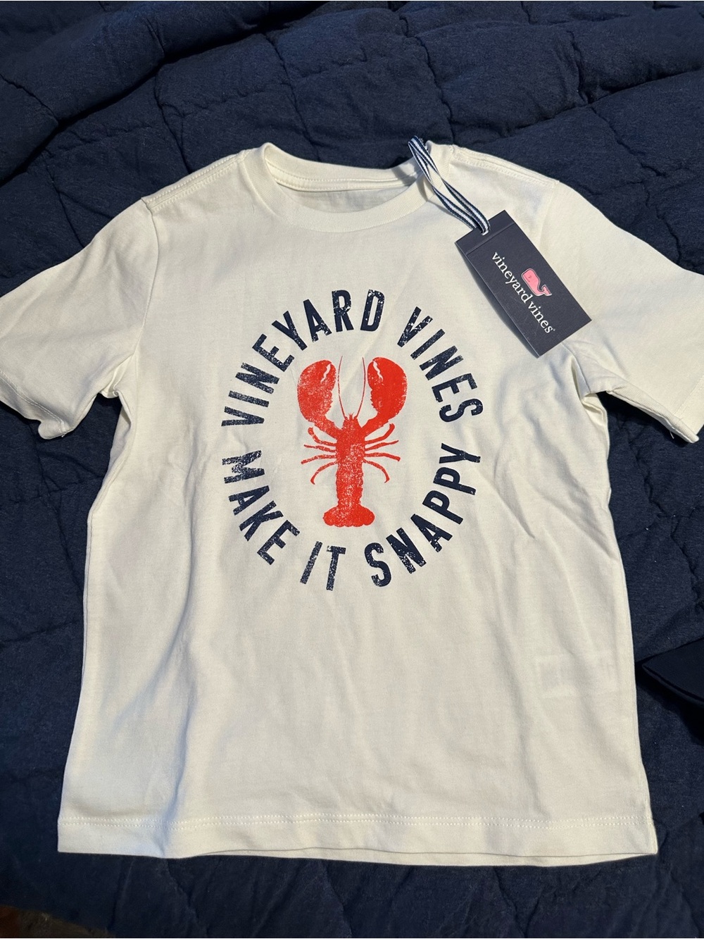 Vineyard Vines Boys White 'Make It Snappy' Lobster Graphic Tee